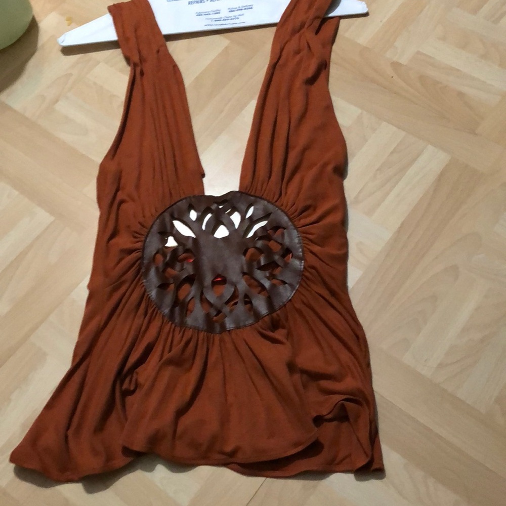 Beautiful leather cut out top